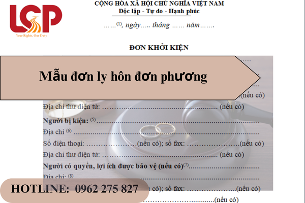 Hướng dẫn điền mẫu đơn ly hôn đơn phương