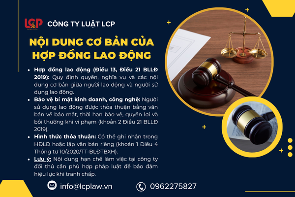 Nội dung cơ bản của Hợp đồng lao động 