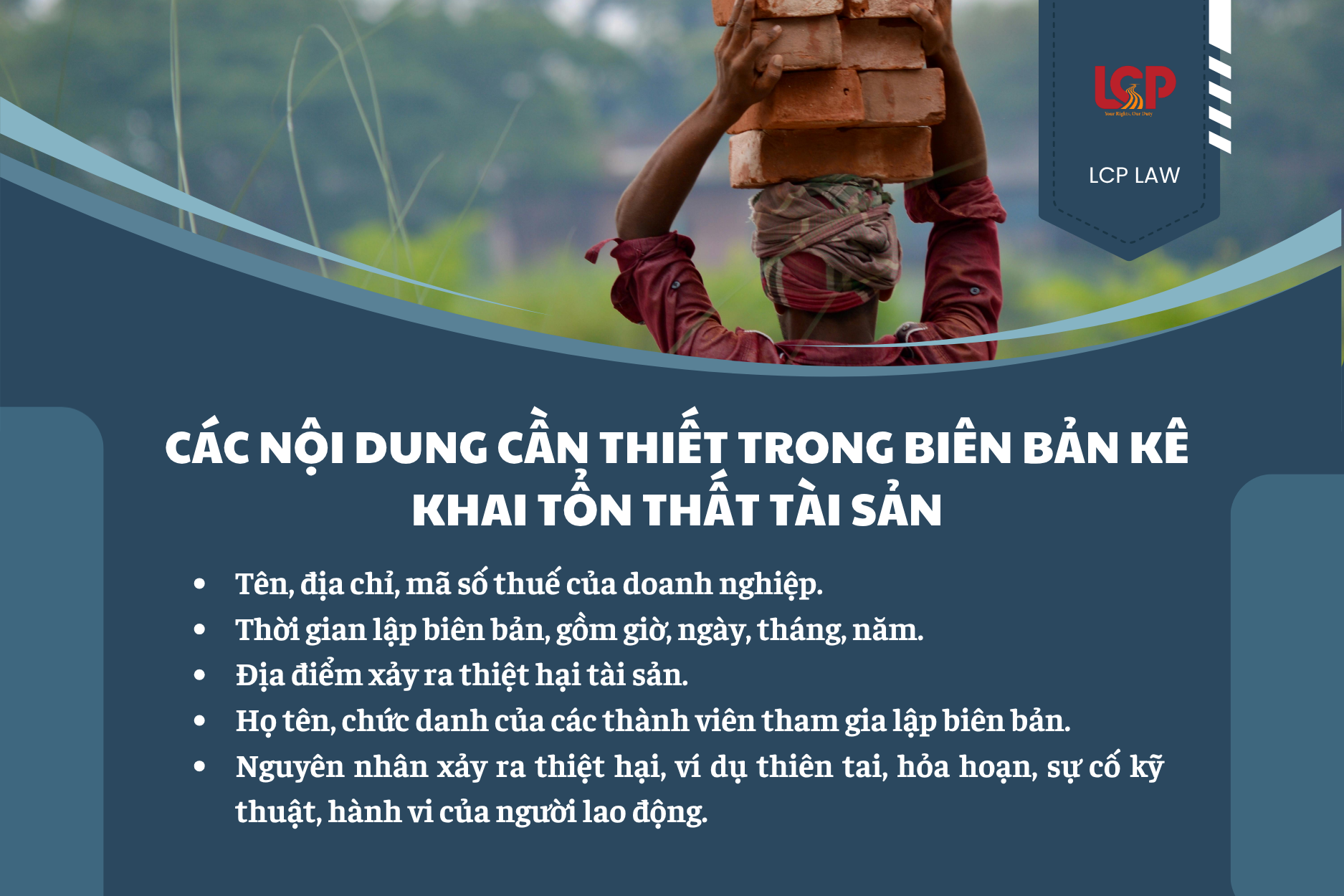 Các nội dung cần thiết trong biên bản kê khai tổn thất tài sản